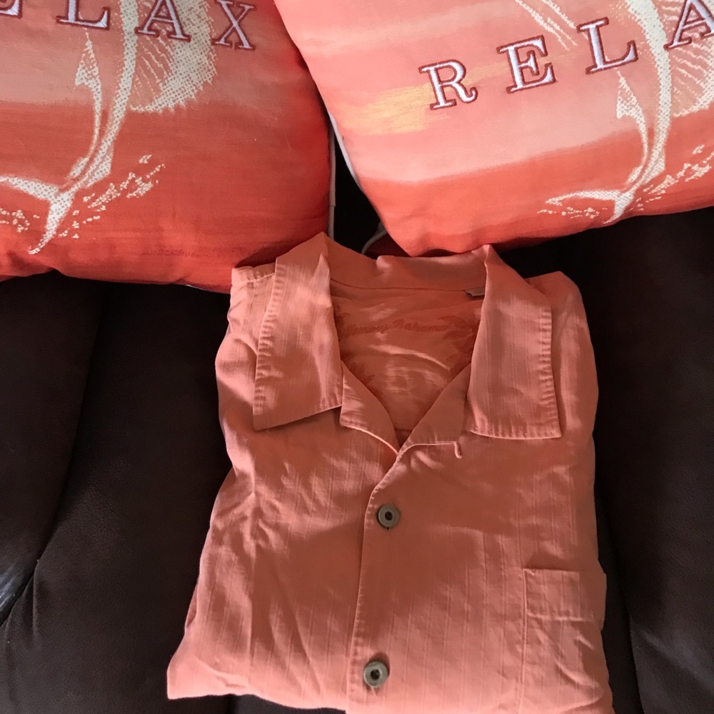 Tommy Bahama, Orange, Short Sleeve, XLX